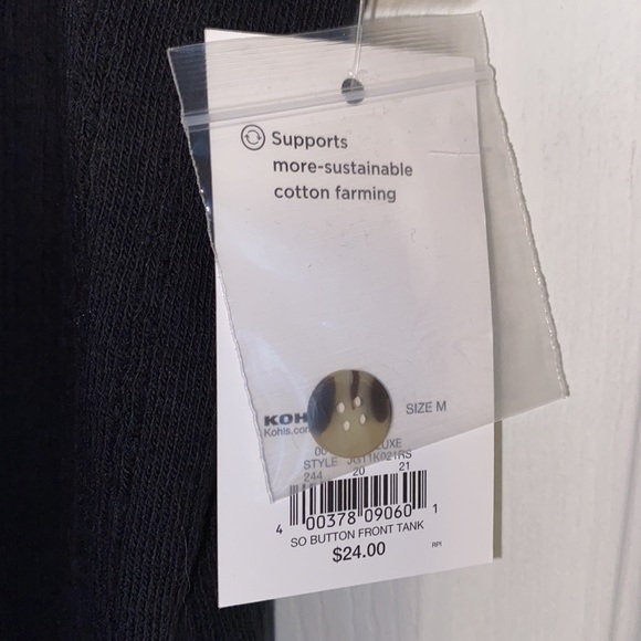 So Black Scoop Neck Button Front Tank Top NWT - Picture 7 of 8